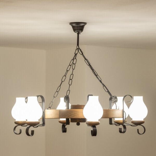 Brilagi - Luster na reťazi ROATA 6xE14/40W/230V, priemer 70 cm, buk