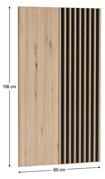 KONDELA Panel na stenu, dub artisan/čierna, KOLI C-11