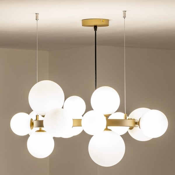Brilagi - LED Luster na lanku MILLA 15xG9/3W/230V zlatá/biela