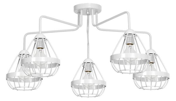 Prisadený luster RING 5xE27/60W/230V pavúk biely