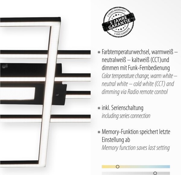 Leuchten Direkt 14693-18 - LED Stmievateľné stropné svietidlo ASMIN LED/48W/230V + DO