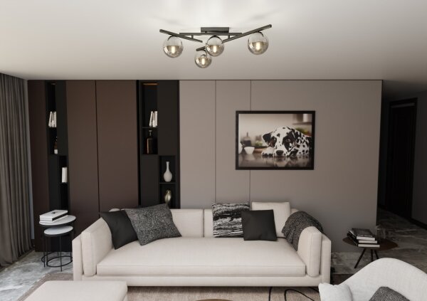 Stropné svietidlo SMART 4xE14/10W/230V čierna/šedá