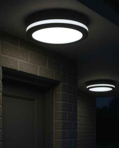 LED stropné svietidlo s pohybovým senzorom LED/20W/230V 3000/4000/6500K IP54 antracit