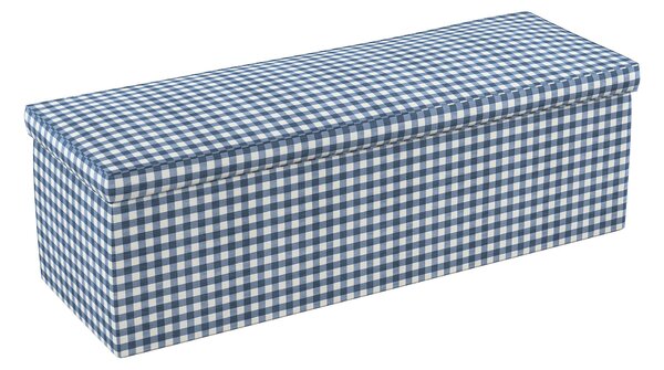 Truhlica čalúnená farba produktu tmavomodrá látka vzorované