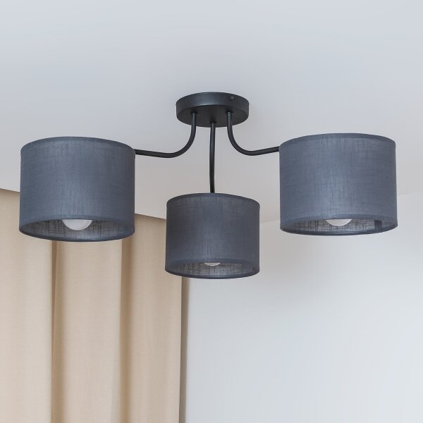 Prisadený luster ALBA 3xE27/15W/230V sivý
