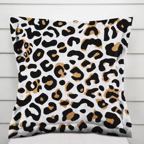 Biante Bavlnená obliečka na vankúš s lemom Sandra SA-409 Leopardí vzor na bielom 30 x 50 cm