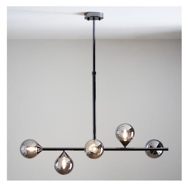 Endon 101348 - Luster na tyči OTIS 5xG9/3W/230V čierny chróm/dymová čierna