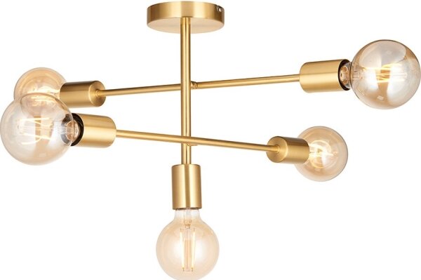 Endon 98786 - Luster na tyči SOHAN 5xE27/10W/230V mosadz