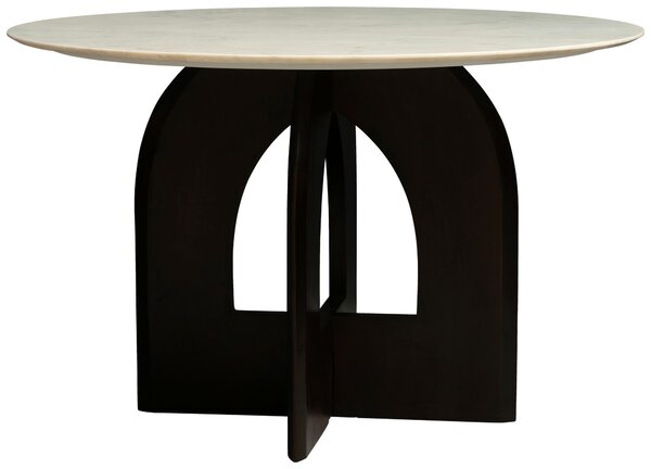 JEDÁLENSKÝ STÔL, mangové drevo, biela, farba vlašského orecha, 120/76/120 cm Livetastic - Stoly, Online Only
