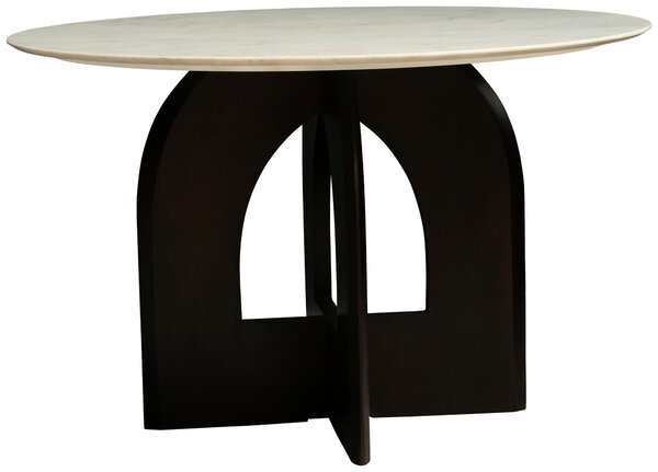 JEDÁLENSKÝ STÔL, mangové drevo, biela, farba vlašského orecha, 120/76/120 cm Livetastic - Stoly, Online Only
