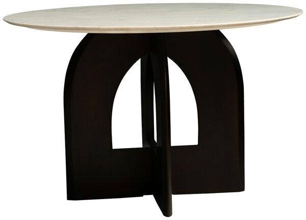 JEDÁLENSKÝ STÔL, mangové drevo, biela, farba vlašského orecha, 120/76/120 cm Livetastic - Stoly, Online Only