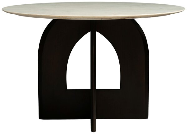 JEDÁLENSKÝ STÔL, mangové drevo, biela, farba vlašského orecha, 120/76/120 cm Livetastic - Stoly, Online Only