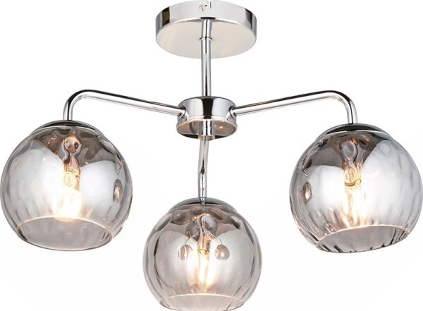 Endon 97971 - Prisadený luster DIMPLE 3xE14/25W/230V lesklý chróm/dymovo šedá
