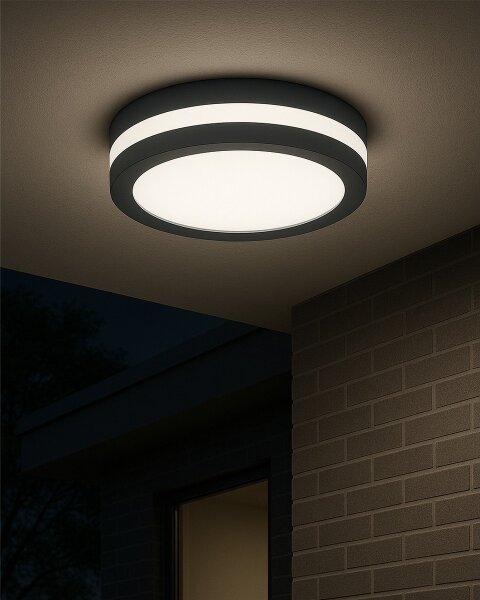 LED stropné svietidlo s pohybovým senzorom LED/20W/230V 3000/4000/6500K IP54 antracit