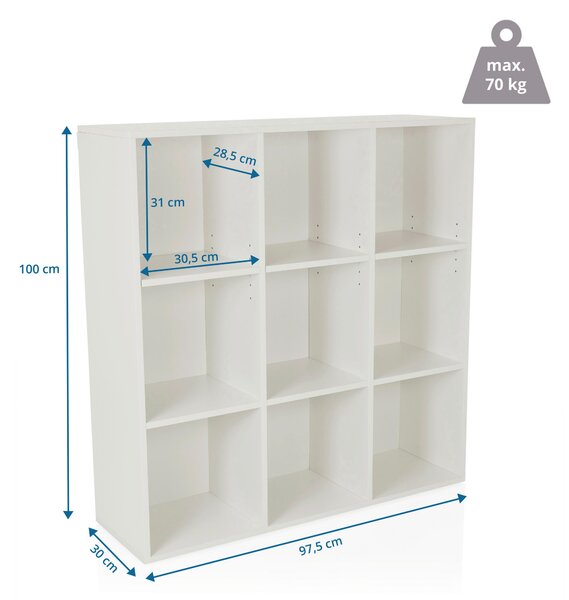 REGÁL, biela, 97,5/100/30 cm MID.YOU - Online Only drobný nábytok, Online Only