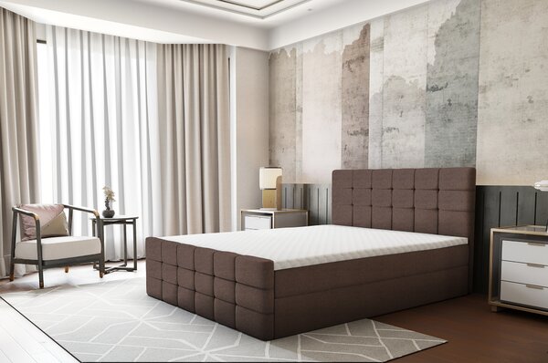 KONDELA Boxspringová posteľ, 160x200, hnedá, BEST