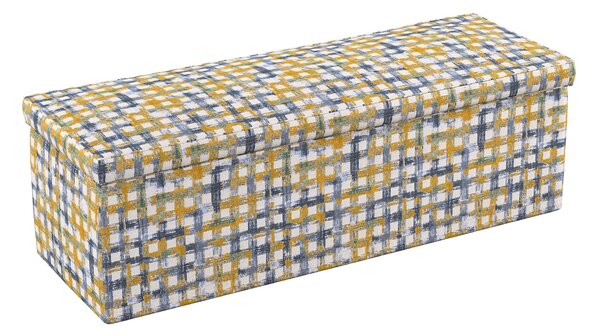Truhlica čalúnená farba produktu modrá látka zapletaná, vzorované
