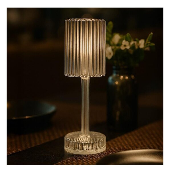 LED nabíjateľná dotyková stolová lampa SIMPLE LED/1W/5V 2400 mAh 3000-6000K priehľadná