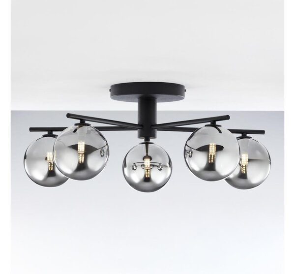 Jupiter 2048 - Prisadený luster PRATO 5xG9/14W/230V čierna/dýmovo sivá