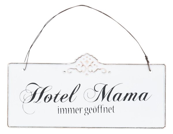 Plechová nástenná ceduľa Mama Hotel - 21 * 15 cm
