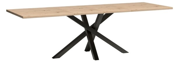 KONDELA Jedálenský rozkladací stôl, dub artisan/čierna, 160-260x90x75 cm, KOLI