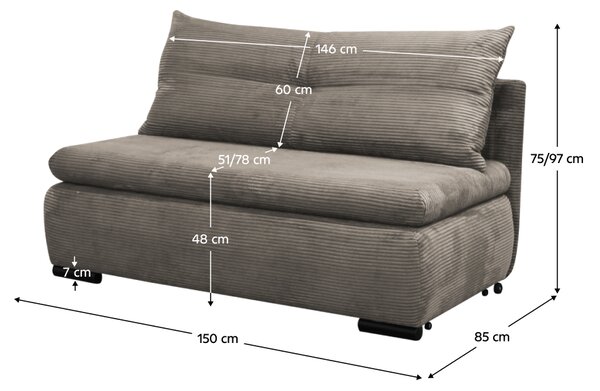 KONDELA Rozkladacie kreslo, sivobéžová Taupe, KENY 2R