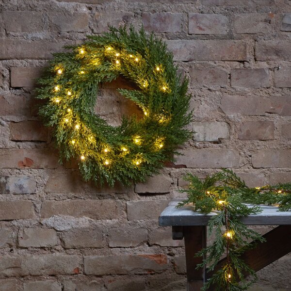 Svietiaci vianočný veniec Thuja 45 cm