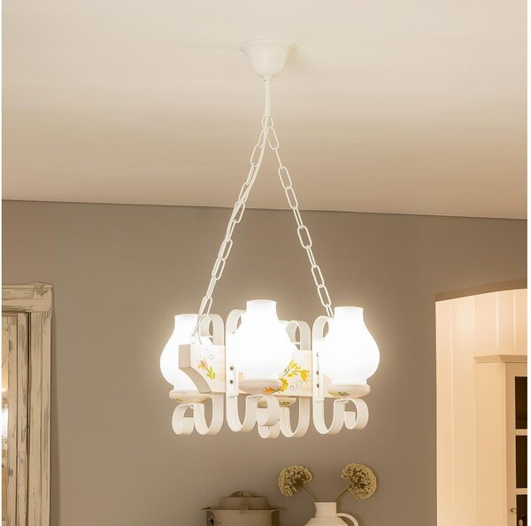 Brilagi - Luster na reťazi QUEEN 4xE14/40W/230V buk/krémová