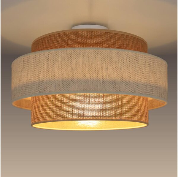 Stropné svietidlo BOHO 1xE27/60W/230V pr. 40 cm krémová/juta