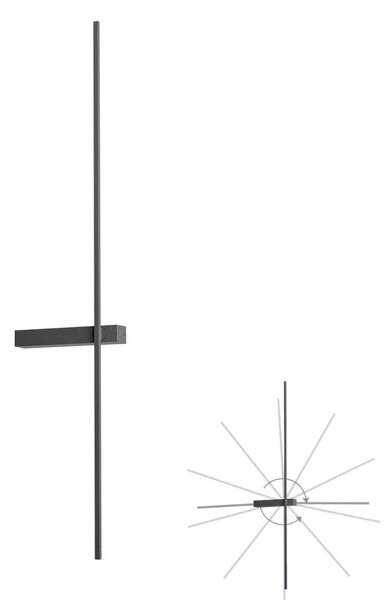 Redo 01-4675 - LED Nástenné svietidlo TANGENT LED/9W/230V CRI 90 čierne
