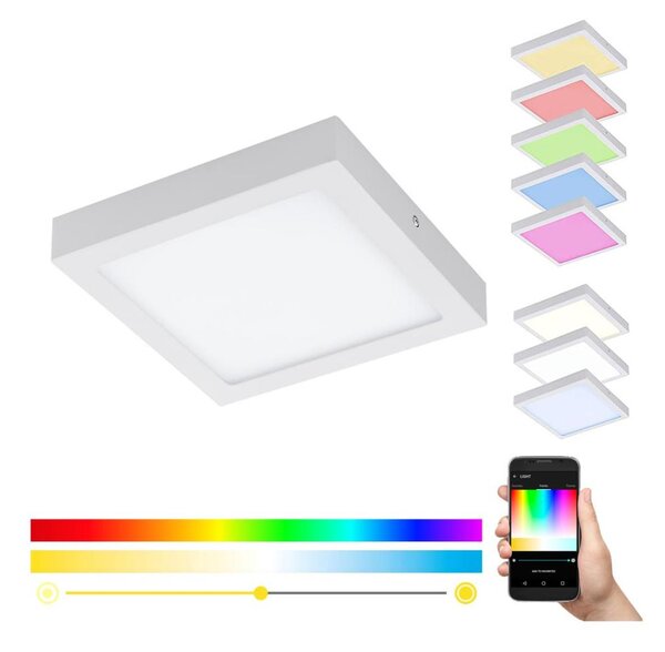 Eglo 33316 - LED RGBW stmievateľné stropné svietidlo FUEVA-C LED/15,6W/230V 22,5x22,5cm biela
