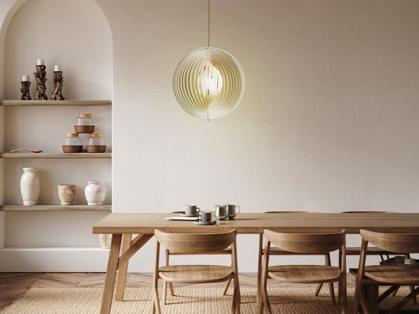 Drevený luster na lanku 1xE27/60W/230V priemer 50 cm masív/dyha/kaučukovník