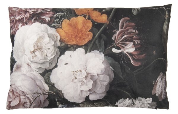 Vintage vankúš s kvetinovým motívom a výplní - 60 * 40 cm