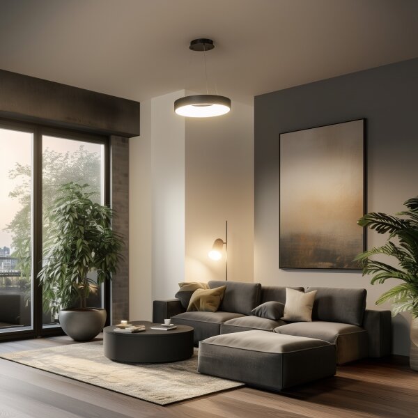 Brilagi - LED stmievateľný luster na lanku FALCON II LED/67W/230V pr. 40 cm čierny + diaľkový ovládač