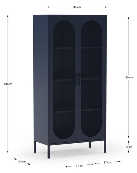 Tmavomodrá skrinka 80x170 cm Diora – Marckeric