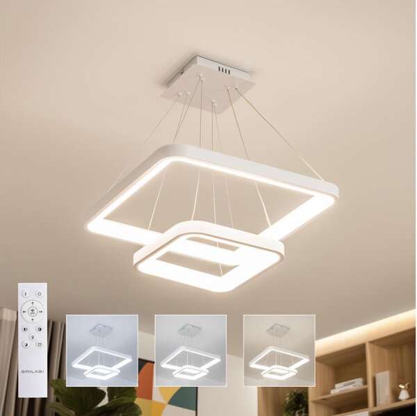 Brilagi - LED stmievateľný luster na lanku FALCON SLIM LED/78W/230V 50x50 cm biela + diaľkový ovládač