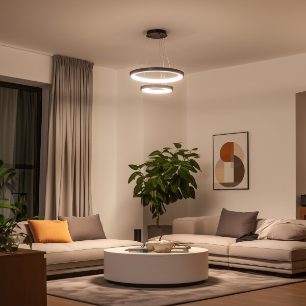 Brilagi - stmievateľný LED luster na lanku FALCON SLIM LED/68W/230V, priemer 50 cm, čierna, s diaľkovým ovládaním