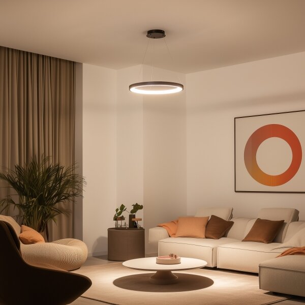 Brilagi - LED stmievateľný závesný luster na lanku FALCON SLIM LED/42W/230V pr. 50 cm čierna +DO