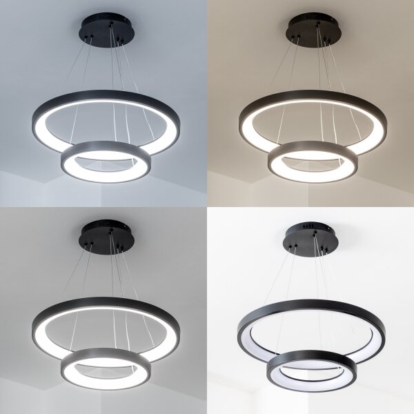 Brilagi - stmievateľný LED luster na lanku FALCON SLIM LED/68W/230V, priemer 50 cm, čierna, s diaľkovým ovládaním