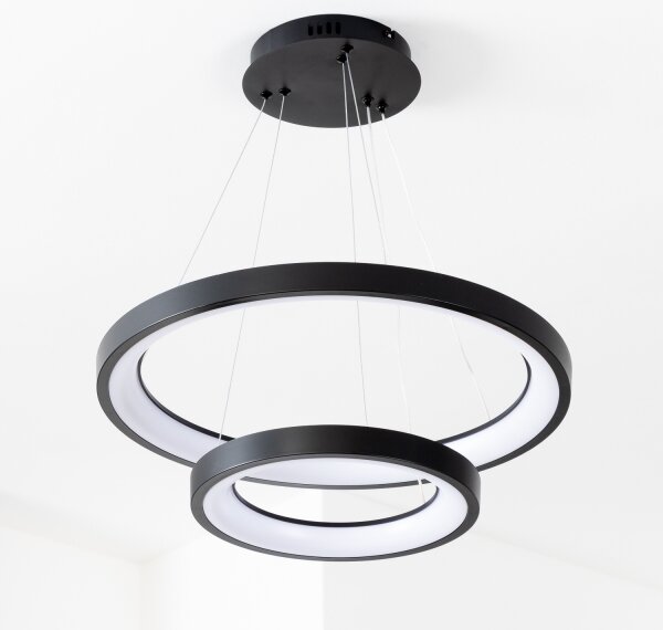 Brilagi - stmievateľný LED luster na lanku FALCON SLIM LED/68W/230V, priemer 50 cm, čierna, s diaľkovým ovládaním