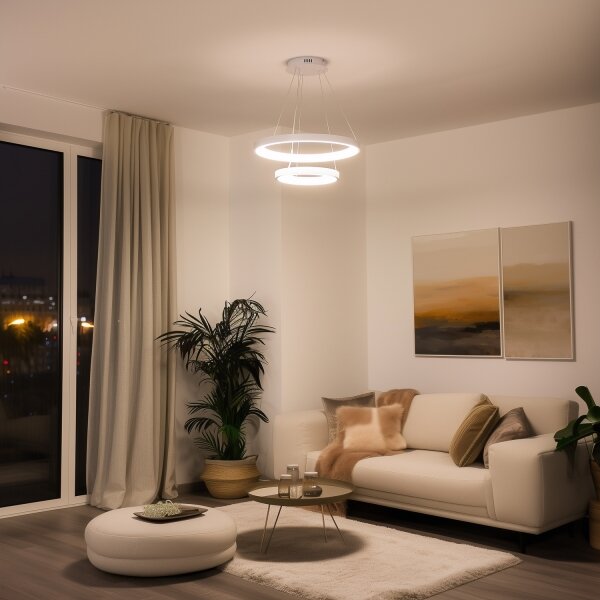 Brilagi - LED stmievateľný luster na lane FALCON SLIM LED/68W/230V pr. 50 cm biela + DO