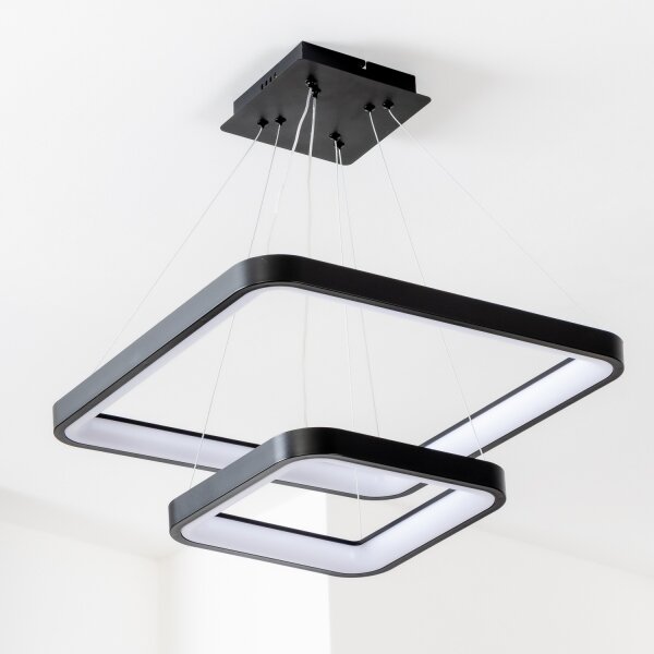 Brilagi - stmievateľný LED závesný luster na lanku FALCON SLIM LED/78W/230V 50x50 cm čierna + diaľkové ovládanie