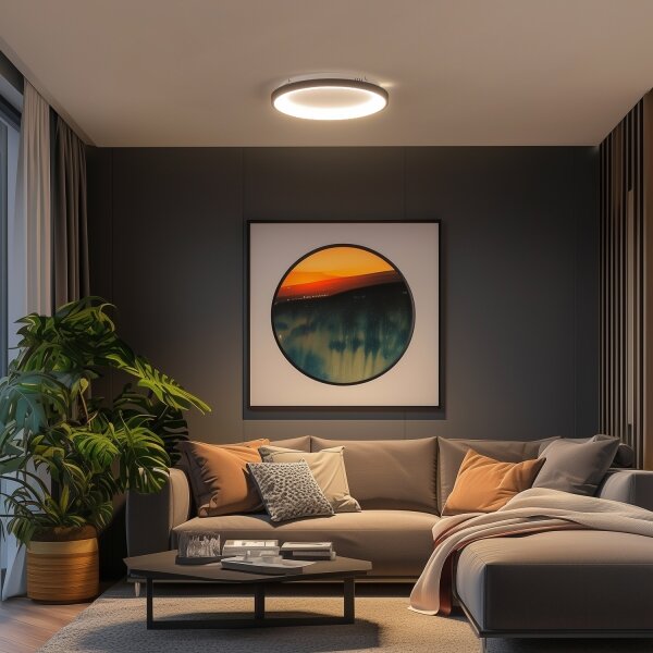 Brilagi -LED stmievateľné stropné svietidlo FALCON SLIM LED/42W/230V priemer 50 cm čierna+DO