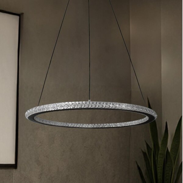 LED stmievateľný luster na lanku LED/90W/230V 3000-6500K pr. 60 cm + diaľkový ovládač