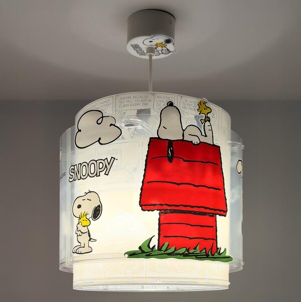 Dalber 76302 - Detský luster SNOOPY 1xE27/15W/230V biela/červená