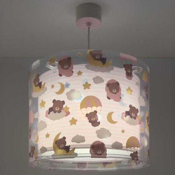 Dalber 41572S - Detský luster BABY TEDDY 1xE27/15W/230V ružová
