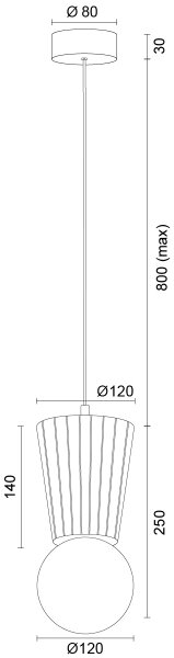 Argon 8951 - Kúpeľňový závesný luster na lanku VOLANTE 1xG9/6W/230V IP44 béžová