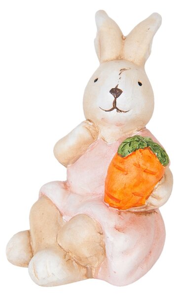 Dekorácia sediaci králiček s mrkvičkou - 5*7*9 cm
