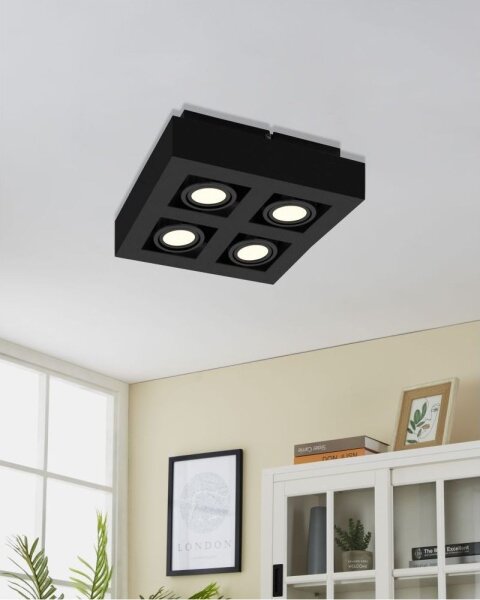 Eglo 31065 - LED bodové svietidlo MENDOZA 4xLED/4,7W/230V 3000K čierne