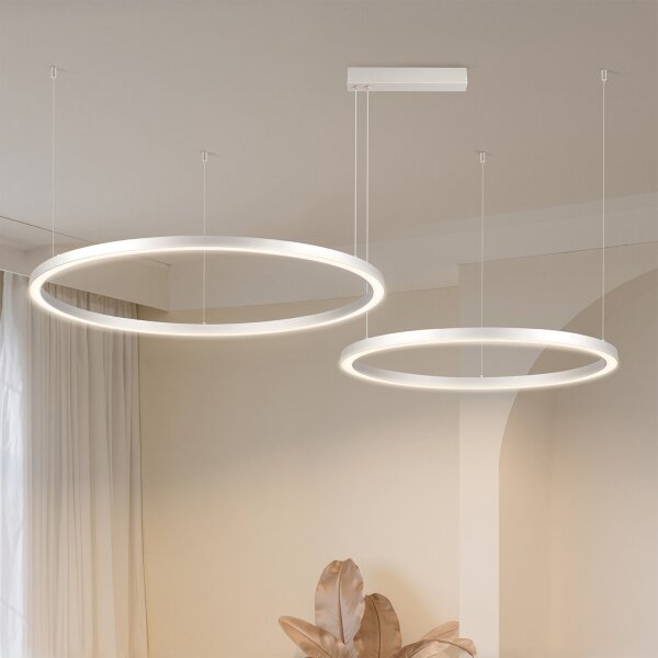 Brilagi - LED stmievateľný luster na lankách PORTOFINO LED/98W/230V strieborný + diaľkové ovládanie